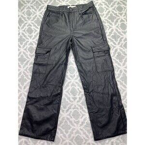 Tgla Super High Rise Boot Cut‎ Faux Leather Pants Size 13/31